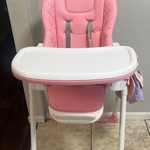Baby Essentials Pink and White Feeding Chair
